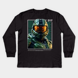 Halo game quotes - Master chief - Spartan 117 - Realistic #1 Kids Long Sleeve T-Shirt